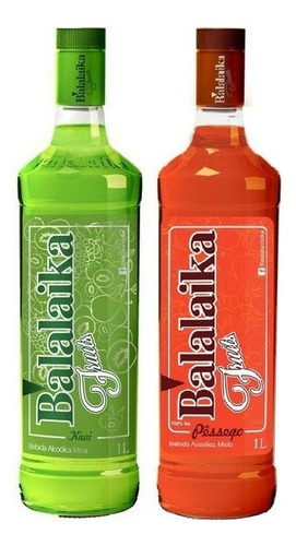 Kit Vodka Balalaika Fruits Pêssego + Kiwi 1l Cada