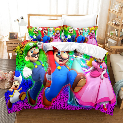 Mario Bros Princess Peach Ropa De Cama De Tamaño Doble