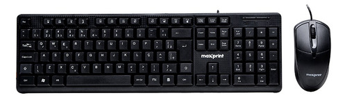 Kit Teclado E Mouse Maxprint C/ Fio Usb 2.0 1000dpi Abnt Mouse Preto Teclado Preto