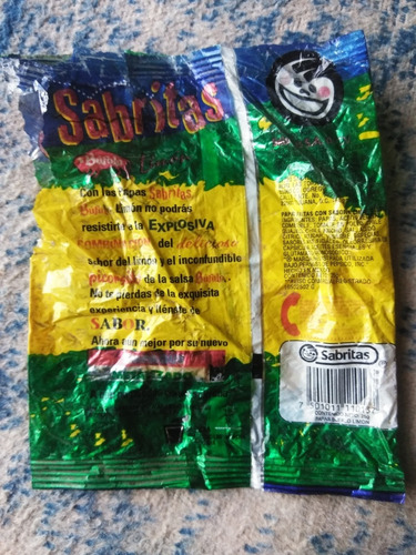 Envoltura Antigua De Sabritas Búfalo Limón De Los 90s (Usado)