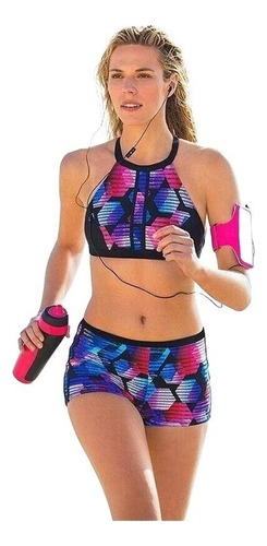 Conjunto De Bikini De Cuello Alto, Trajes De Baño Deportivos