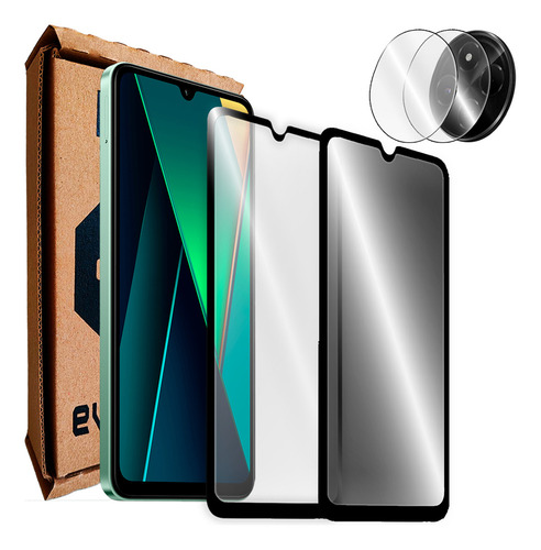 Kit 2 Micas Privacidad Y Hd + 2 Cámaras Para Xiaomi Poco C75