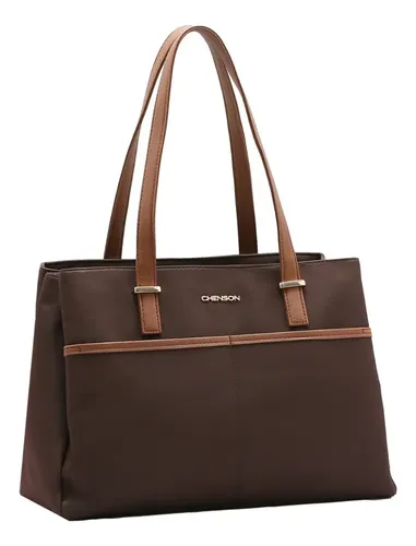 Bolsa Chenson Feminina Microfibra Chic Ombro Tote 3184600 Cor Café