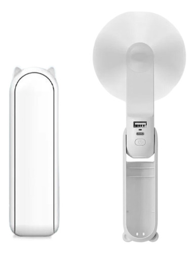 Mini Ventilador De Mano Usb Portatil Recargable 3en1 Lintern Color Blanco