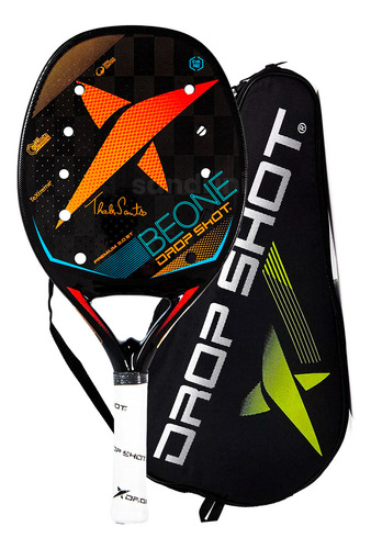 Raqueta Drop Shot Beach Tennis Premium 3.0 2023 con funda Pro, color negro