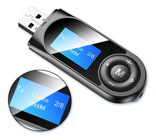 Transmisor Bluetooth 5.0 Pantalla Lcd Adaptador Portatil 2 1