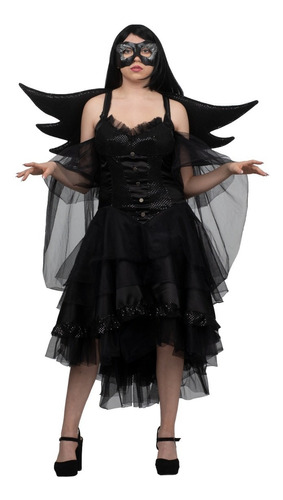 Imagen 1 de 1 de Disfraz Ángel Negro Mujer Dark Angel