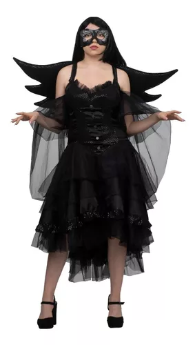 Disfraz Ángel Negro Mujer Dark Angel Halloween