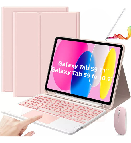 Funda Mouse Teclado Con Ñ+lápiz Para Galaxy Tab S9/s9fe