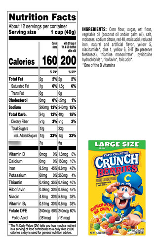 Cereales Cap N Crunch Bayas Crujientes 4 Cajas 475 G