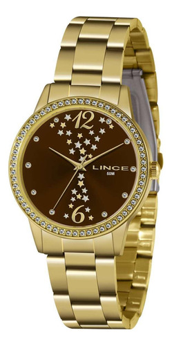 Relógio Feminino Lince Lrgj133l N2kx Estrela Dourado