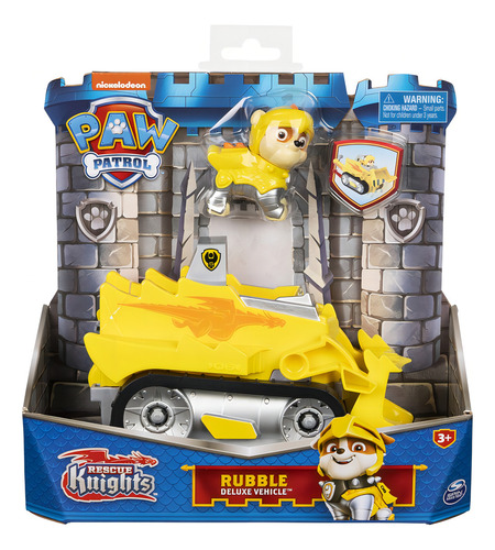 Vehículo Paw Patrol Rescue Knights Rubble 3+ Color Amarillo