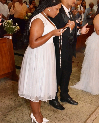 Vestido Plus Size Branco De Noiva No Civil Casamento Noivado