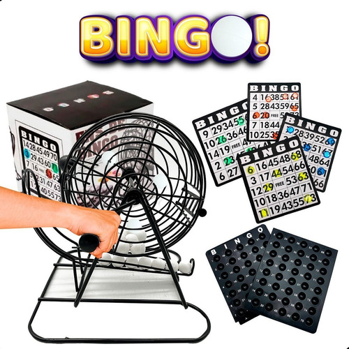 Bingo Juego Mesa Tombola Metal Fichas Cartas Fiesta 246 Pz