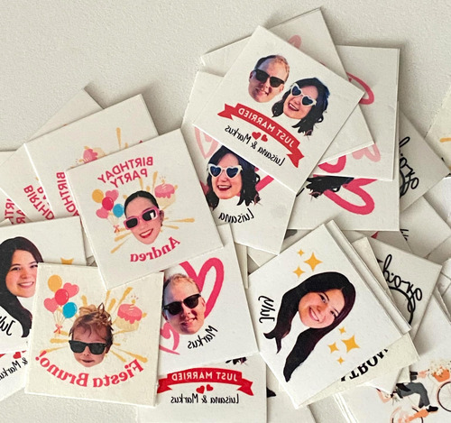 90 Tatuajes Temporales Personalizados Cumpleaños, Boda Personalizado (Usado)