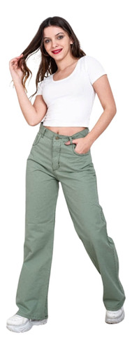 Pantalon Wide Leg D Gabardina Rígido Bolsillos-esme T38 A 46