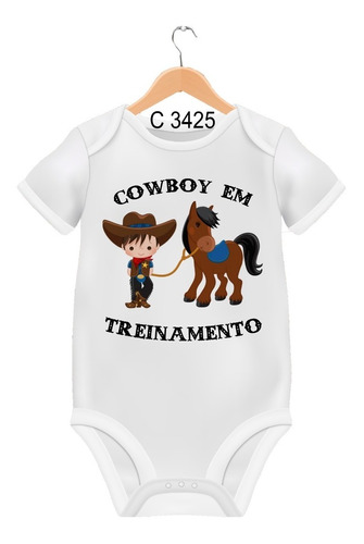 Body De Bebês Cowboy Em Treinamento Cavalgada C3425