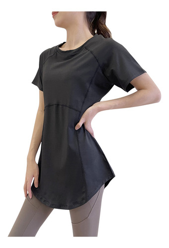 Top Transpirable De Manga Corta Con Cuello Redondo, Camiseta