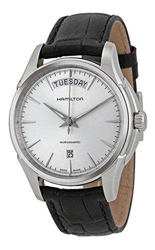 Hamilton Jazzmaster Automatico Silver Dial Negro Cuero Relo