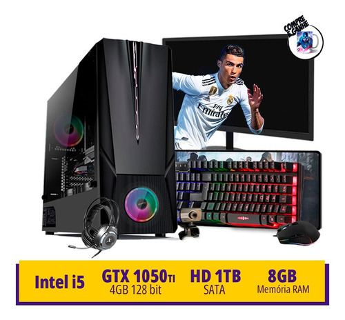 Imagem 2 de 9 de Pc Gamer Completo Intel I5 4º Ger. Gtx 1050ti 8gb Hd 1tb
