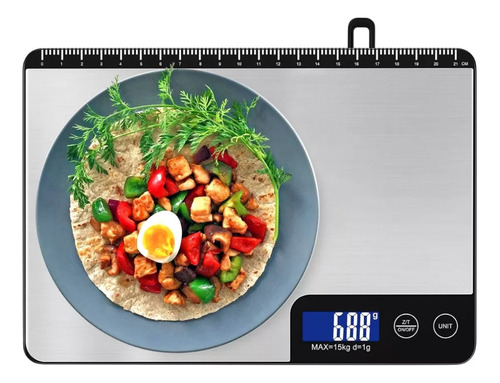 Balanza Digital Para Cocina Bascula Acero Inoxidable 15 Kg