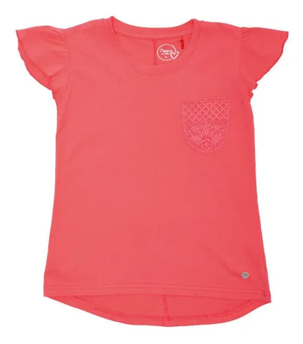 Polera Manga Corta Niña Fucsia Pillin