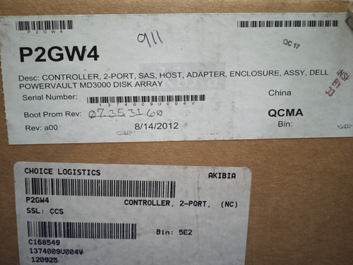 Dell P2gw4 Powervault Md3000 2-port Sas Raid Ctrl