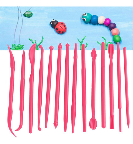 Estiques Estecas Punta Fina Modelar Fondant Barro 14 Pzs Kit