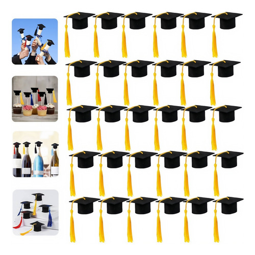 Sombrero De Graduación De Moda 10pcs, Regalo De Graduación Amarillo