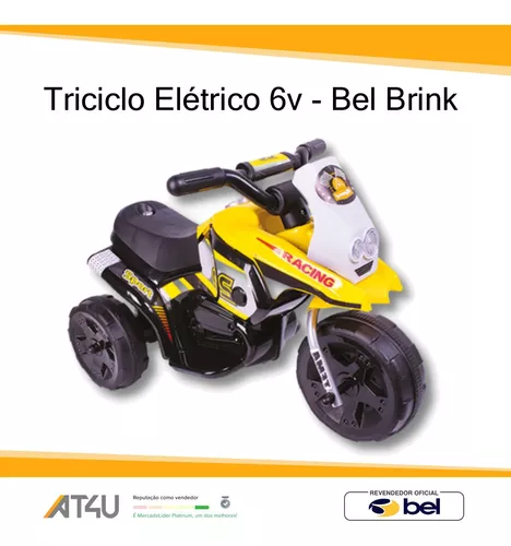 Mini Triciclo Motinha Eletrico 6v Até 30 Kgs Com Pedal Luzes