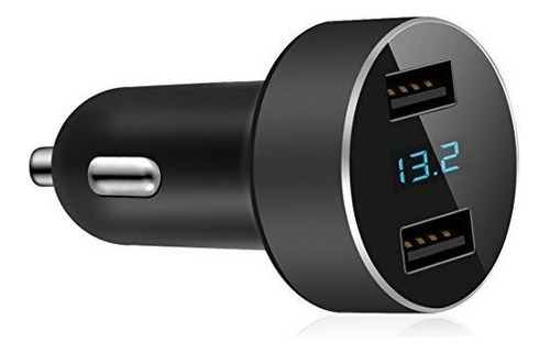 Cargador De Coche Dual Usb, Medidor De Voltaje Del Encendedo