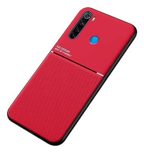 Funda Para Xiaomi Anti Golpes Tilt Strip + Cristal Templado Color Rojo Redmi Note 8