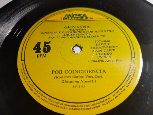 Simple - Giovanna - Por Coincidencia / Loca - Arg - 1980