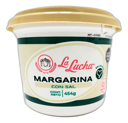 Caja 12 Margarina Con Sal La Lucha 454gr 0772 Ml.