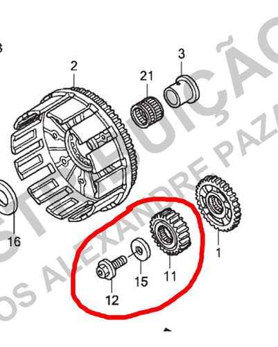 Engrenagem Motora Primária Da Campana Honda Crf450r 09-12 