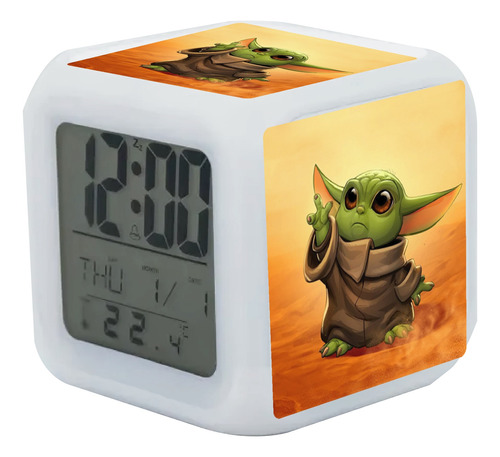 Reloj Despertador Baby Yoda  Con Luz Led