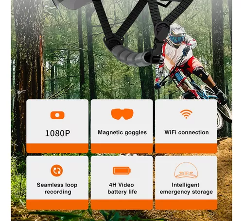 Casco de bicicleta para adulto  Con cámara deportiva de 1080P