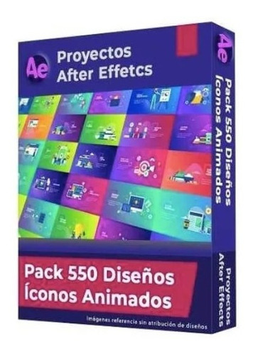 Proyecto After Effects, Pack 550 Diseños Íconos Animados