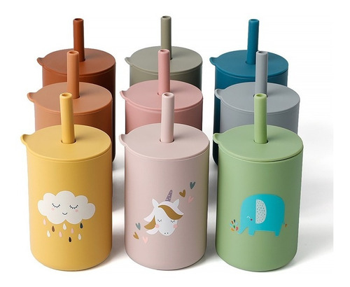 Vaso Pitillo Entrenador En Silicona Para Niños - Libre Bpa