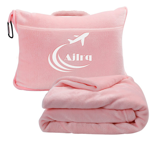 Ajlrq Manta De Viaje Para Avion, Almohada De Poliester Suav