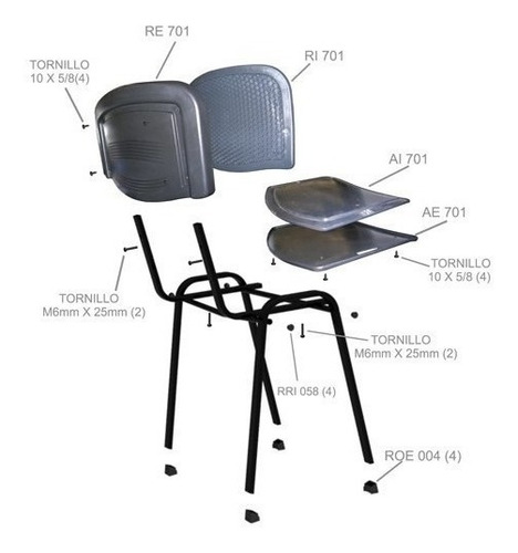 Imagen 3 de 9 de Silla Fija Apilable Tapizada Oficina Con Brazos Reforzada Fabricacion Nacional Con Garantia - Varios Colores
