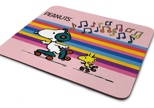 Imagen 1 de 2 de Mouse Pad Snoopy En Patines Peanuts Tapete Almohadilla