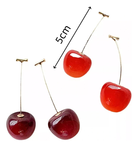 Zx Zys 2 Pares Aretes Colgantes Cereza Kawaii Para Mujer