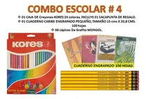 Comprar Articulos Escolares En Combo Block Cuaderno Lapiz Creyones
