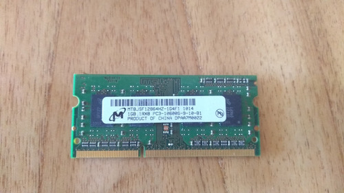 Memoria Ram Ddr3 De 1 Gb. Marca Micron