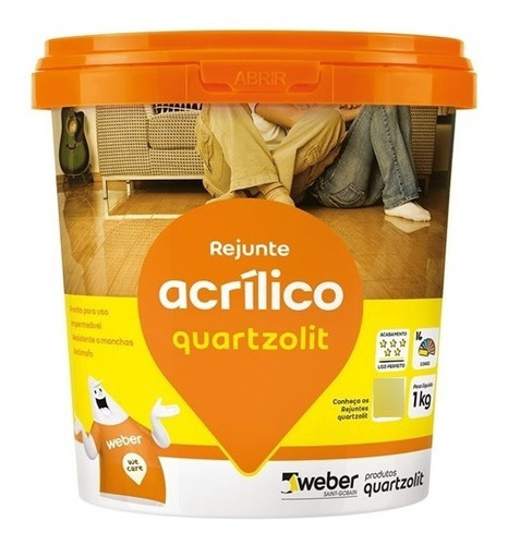 Rejunte Acrílico Cinza Artico 1 Kg Anti Fungo Quartzolit.