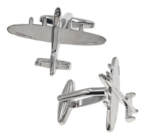 Mancuernillas Thot Ra Avion Comercial Piloto D-936 Color Plateado