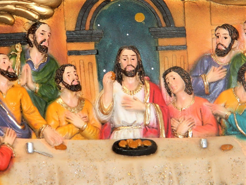 Colgante Ultima Cena Ovalada 3d 25x35cms Artesania De Resina