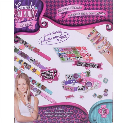 Imagen 4 de 6 de Pulseras Con Letras Dijes Y Stickers Para Crear Duende Azul