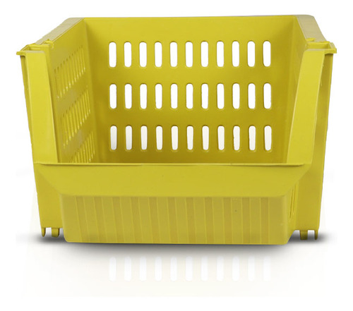 Bin Organizador Mini Cesto Encaixável Amarelo